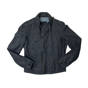 Monarchy Jacket Mens S Small Cotton Blend Denim Full Zip Stretch Biker Moto
